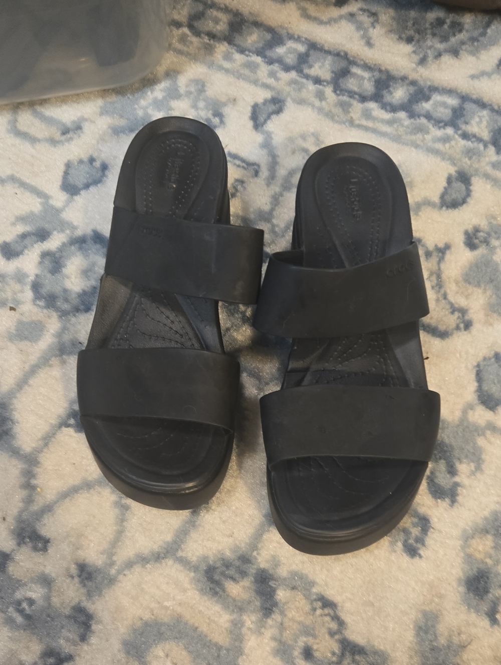 CROCS Women’s Black Dual-Strap Slide Sandals